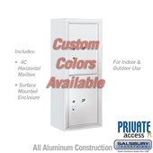 Surface Mounted 4C Horizontal Mailbox Unit (Includes 3710S-2PCFP Parcel Locker, 3810S-CST Enclosure and Master Commercial Locks) - 10 Door High Unit (38 1/2 Inches) - Single Column - 2 PL5's - Custom Color - Front Loading - Private Access