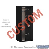 Surface Mounted 4C Horizontal Mailbox Unit (Includes 3710S-CBFU Mailbox and 3810S-BLK Enclosure) - 10 Door High Unit (38 1/2 Inches) - Single Column - Custom Unit - Black - Front Loading - USPS Access
