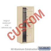 Surface Mounted 4C Horizontal Mailbox Unit (Includes 3710S-CSFU Mailbox and 3810S-SAN Enclosure) - 10 Door High Unit (38 1/2 Inches) - Single Column - Custom Unit - Sandstone - Front Loading - USPS Access