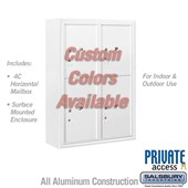 Surface Mounted 4C Horizontal (Includes 3711D-4PCFP Parcel Locker, 3816D-C Enclosure and Master Commercial Locks) - 11 Door High Unit (42 Inches) - Double Column - Stand-Alone Parcel Locker - 2 PL5's and 2 PL6's - Custom - Front Loading - Private Access  