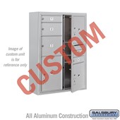 Surface Mounted 4C Horizontal Mailbox Unit (Includes 3711D-CAFU Mailbox and 3811D-ALM Enclosure) - 11 Door High Unit (42 Inches) - Double Column - Custom Unit - Aluminum - Front Loading - USPS Access