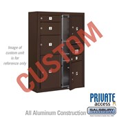 Surface Mounted 4C Horizontal Mailbox Unit (Includes 3711D-CZFP Mailbox, 3811D-BRZ Enclosure and Master Commercial Locks) - 11 Door High Unit (42 Inches) - Double Column - Custom Unit - Bronze - Front Loading - Private Access