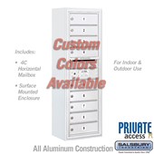 Surface Mounted 4C Horizontal Mailbox Unit (Includes 3711S-09CFP Mailbox, 3811S-CST Enclosure and Master Commercial Lock) - 11 Door High Unit (42 Inches) - Single Column - 9 MB1 Doors - Custom Color - Front Loading - Private Access