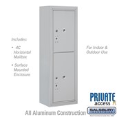 Surface Mounted 4C Horizontal Mailbox Unit (Includes 3711S-2P Parcel Locker, 3811S Enclosure and Master Commercial Locks) - 11 Door High Unit (42 Inches) - Single Column - Stand-Alone Parcel Locker - 1 PL5 and 1 PL6