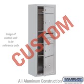 Surface Mounted 4C Horizontal Mailbox Unit (Includes 3711S-CAFU Mailbox and 3811S-ALM Enclosure) - 11 Door High Unit (42 Inches) - Single Column - Custom Unit - Aluminum - Front Loading - USPS Access