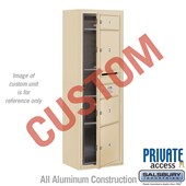 Surface Mounted 4C Horizontal Mailbox Unit (Includes 3711S-CSFP Mailbox, 3811S-SAN Enclosure and Master Commercial Locks) - 11 Door High Unit (42 Inches) - Single Column - Custom Unit - Sandstone - Front Loading - Private Access