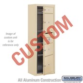 Surface Mounted 4C Horizontal Mailbox Unit (Includes 3711S-CSFU Mailbox and 3811S-SAN Enclosure) - 11 Door High Unit (42 Inches) - Single Column - Custom Unit - Sandstone - Front Loading - USPS Access