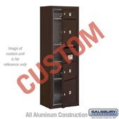 Surface Mounted 4C Horizontal Mailbox Unit (Includes 3711S-CZFU Mailbox and 3811S-BRZ Enclosure) - 11 Door High Unit (42 Inches) - Single Column - Custom Unit - Bronze - Front Loading - USPS Access
