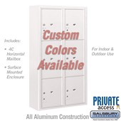 Surface Mounted 4C Horizontal Mailbox Unit (Includes 3716D-6PCFP Parcel Locker, 3816D-CST Enclosure and Master Commercial Locks) - Maximum Height Unit (57-3/4 Inches) - Double Column - Stand-Alone Parcel Locker - 2 PL4.5's, 2 PL5's and 2 PL6's