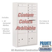 Surface Mounted 4C Horizontal Mailbox Unit (Includes 3716D-10CFP Mailbox, 3816D-CST Enclosure and Master Commercial Locks) - Maximum Height Unit (57 3/4 Inches) - Double Column - 10 MB1 Doors / 2 PL4.5's and 2 PL5's - Custom Color - Front Loading - Privat