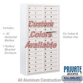 Surface Mounted 4C Horizontal Mailbox Unit (Includes 3716D-29CFP Mailbox, 3816D-CST Enclosure and Master Commercial Locks) - Maximum Height Unit (57 3/4 Inches) - Double Column - 29 MB1 Doors - Custom Color - Front Loading - Private Access
