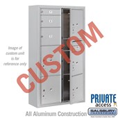 Surface Mounted 4C Horizontal Mailbox Unit (Includes 3716D-CAFP Mailbox, 3816D-ALM Enclosure and Master Commercial Locks) - Maximum Height Unit (57 3/4 Inches) - Double Column - Custom Unit - Aluminum - Front Loading - Private Access