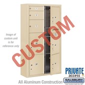 Surface Mounted 4C Horizontal Mailbox Unit (Includes 3716D-CSFP Mailbox, 3816D-SAN Enclosure and Master Commercial Locks) - Maximum Height Unit (57 3/4 Inches) - Double Column - Custom Unit - Sandstone - Front Loading - Private Access
