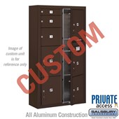 Surface Mounted 4C Horizontal Mailbox Unit (Includes 3716D-CZFP Mailbox, 3816D-BRZ Enclosure and Master Commercial Locks) - Maximum Height Unit (57 3/4 Inches) - Double Column - Custom Unit - Bronze - Front Loading - Private Access