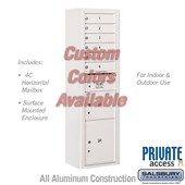 Surface Mounted 4C Horizontal Mailbox Unit (Includes 3716S-06CFP Mailbox, 3816S-CST Enclosure and Master Commercial Locks) - Maximum Height Unit (57 3/4 Inches) - Single Column - 6 MB1 Doors / 1 PL3 and 1 PL4.5 - Custom Color - Front Loading - Private Acc