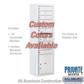 Surface Mounted 4C Horizontal Mailbox Unit (Includes 3716S-09CFP Mailbox, 3816S-CST Enclosure and Master Commercial Locks) - Maximum Height Unit (57 3/4 Inches) - Single Column - 9 MB1 Doors / 1 PL4.5 - Custom Color - Front Loading - Private Access
