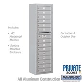Surface Mounted 4C Horizontal Mailbox Unit (includes 3716S-14 Mailbox, 3816S Enclosure and Master Commercial Locks) - Maximum Height Unit (57 3/4 Inches) - Single Column - 14 MB1 Doors - Front Loading - Private Access
