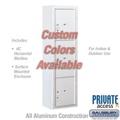 Surface Mounted 4C Horizontal (With 3716S-3PCFP Parcel Locker, 3816S-CST Enclosure & Master Commercial Locks)- Max Height Unit (57 3/4") - Single Column - Stand-Alone Parcel Locker - 1 PL4.5, 1 PL5 and 1 PL6 - Custom Color - Front Loading - Private Access