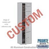 Surface Mounted 4C Horizontal Mailbox Unit (Includes 3716S-CAFP Mailbox, 3816S-ALM Enclosure and Master Commercial Locks) - Maximum Height Unit (57 3/4 Inches) - Single Column - Custom Unit - Aluminum - Front Loading - Private Access