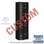Surface Mounted 4C Horizontal Mailbox Unit (Includes 3716S-CBFP Mailbox, 3816S-BLK Enclosure and Master Commercial Locks) - Maximum Height Unit (57 3/4 Inches) - Single Column - Custom Unit - Black - Front Loading - Private Access