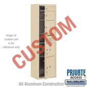 Surface Mounted 4C Horizontal Mailbox Unit (Includes 3716S-CSFP Mailbox, 3816S-SAN Enclosure and Master Commercial Locks) - Maximum Height Unit (57 3/4 Inches) - Single Column - Custom Unit - Sandstone - Front Loading - Private Access