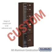 Surface Mounted 4C Horizontal Mailbox Unit (Includes 3716S-CZFU Mailbox and 3816S-BRZ Enclosure) - Maximum Height Unit (57 3/4 Inches) - Single Column - Custom Unit - Bronze - Front Loading - USPS Access
