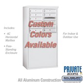 Free-Standing 4C Horizontal Mailbox Unit (Includes 3706D-10CFP Mailbox, 3906D-CST Enclosure and Master Commercial Lock) - 6 Door High Unit (52 7/8 Inches) - Double Column - 10 MB1 Doors - Custom Color - Front Loading - Private Access