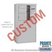 Free-Standing 4C Horizontal Mailbox Unit (Includes 3706D-CAFP Mailbox, 3906D-ALM Enclosure and Master Commercial Locks) - 6 Door High Unit (52 7/8 Inches) - Double Column - Custom Unit - Aluminum - Front Loading - Private Access