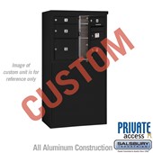 Free-Standing 4C Horizontal Mailbox Unit (Includes 3706D-CBFP Mailbox, 3906D-BLK Enclosure and Master Commercial Locks) - 6 Door High Unit (52 7/8 Inches) - Double Column - Custom Unit - Black - Front Loading - Private Access