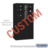 Free-Standing 4C Horizontal Mailbox Unit (Includes 3706D-CBFU Mailbox and 3906D-BLK Enclosure) - 6 Door High Unit (52 7/8 Inches) - Double Column - Custom Unit - Black - Front Loading - USPS Access