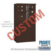 Free-Standing 4C Horizontal Mailbox Unit (Includes 3706D-CZFP Mailbox, 3906D-BRZ Enclosure and Master Commercial Locks) - 6 Door High Unit (52 7/8 Inches) - Double Column - Custom Unit - Bronze - Front Loading - Private Access