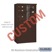 Free-Standing 4C Horizontal Mailbox Unit (Includes 3706D-CZFU Mailbox and 3906D-BRZ Enclosure) - 6 Door High Unit (52 7/8 Inches) - Double Column - Custom Unit - Bronze - Front Loading - USPS Access