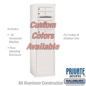 Free-Standing 4C Horizontal Mailbox Unit (Includes 3706S-03CFP Mailbox, 3906S-CST Enclosure and Master Commercial Locks) - 6 Door High Unit (52 7/8 Inches) - Single Column - 3 MB1 Doors - Custom Color - Front Loading - Private Access