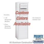 Free-Standing 4C Horizontal Mailbox Unit (Includes 3706S-04CFP Mailbox, 3906S-CST Enclosure and Master Commercial Lock) - 6 Door High Unit (52 7/8 Inches) - Single Column - 4 MB1 Doors - Custom Color - Front Loading - Private Access