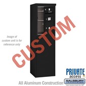 Free-Standing 4C Horizontal Mailbox Unit (Includes 3706S-CBFP Mailbox, 3906S-BLK Enclosure and Master Commercial Locks) - 6 Door High Unit (52 7/8 Inches) - Single Column - Custom Unit - Black - Front Loading - Private Access