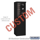 Free-Standing 4C Horizontal Mailbox Unit (Includes 3706S-CBFU Mailbox and 3906S-BLK Enclosure) - 6 Door High Unit (52 7/8 Inches) - Single Column - Custom Unit - Black - Front Loading - USPS Access