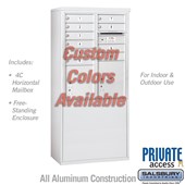 Free-Standing 4C Horizontal Mailbox Unit (Includes 3710D-10CFP Mailbox, 3910D-CST Enclosure and Master Commercial Locks) - 10 Door High Unit (52 7/8 Inches) - Double Column - 10 MB1 Doors / 1 PL4 and 1 PL4.5 - Custom Color - Front Loading - Private Access