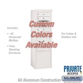 Free-Standing 4C Horizontal Mailbox Unit (Includes 3710S-03CFP Mailbox and 3910S-C Enclosure) - 10 Door High Unit (52 7/8 Inches) - Single Column - 3 MB1 Doors / 1 PL5 - Custom - Front Loading - Private Access