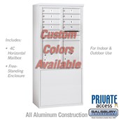 Free-Standing 4C Horizontal Mailbox Unit (Includes 3711D-10CFP Mailbox, 3911D-CST Enclosure and Master Commercial Locks) - 11 Door High Unit (69 3/8 Inches) - Double Column - 10 MB1 Doors / 2 PL5's - Custom Color - Front Loading - Private Access
