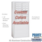 Free-Standing 4C Horizontal Mailbox Unit (Includes 3711D-15CFP Mailbox, 3911D-CST Enclosure and Master Commercial Locks) - 11 Door High Unit (69 3/8 Inches) - Double Column - 15 MB1 Doors / 1 PL5 - Custom Color - Front Loading - Private Access