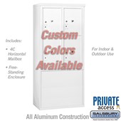 Free-Standing 4C Horizontal (Includes 3711D-4PCFP Mailbox, 3916D-C Enclosure and Master Commercial Locks) - 11 Door High Unit (69 3/8 Inches) - Double Column - Stand-Alone Parcel Locker - 2 PL5's and 2 PL6's - Custom - Front Loading - Private Access      