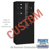 Free-Standing 4C Horizontal Mailbox Unit (Includes 3711D-CBFP Mailbox, 3911D-BLK Enclosure and Master Commercial Locks) - 11 Door High Unit (69 3/8 Inches) - Double Column - Custom Unit - Black - Front Loading - Private Access