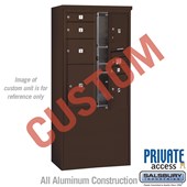 Free-Standing 4C Horizontal Mailbox Unit (Includes 3711D-CZFP Mailbox, 3911D-BRZ Enclosure and Master Commercial Locks) - 11 Door High Unit (69 3/8 Inches) - Double Column - Custom Unit - Bronze - Front Loading - Private Access