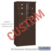 Free-Standing 4C Horizontal Mailbox Unit (Includes 3711D-CZFU Mailbox and 3911D-BRZ Enclosure) - 11 Door High Unit (69 3/8 Inches) - Double Column - Custom Unit - Bronze - Front Loading - USPS Access