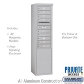 Free-Standing 4C Horizontal Mailbox Unit (Includes 3711S-09 Mailbox and 3911S Enclosure) - 11 Door High Unit (69 3/8 Inches) - Single Column - 9 MB1 Doors - Private Access
