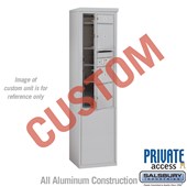 Free-Standing 4C Horizontal Mailbox Unit (Includes 3711S-CAFP Mailbox, 3911S-ALM Enclosure and Master Commercial Locks) - 11 Door High Unit (69 3/8 Inches) - Single Column - Custom Unit - Aluminum - Front Loading - Private Access