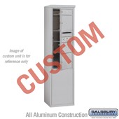 Free-Standing 4C Horizontal Mailbox Unit (Includes 3711S-CAFU Mailbox and 3911S-ALM Enclosure) - 11 Door High Unit (69 3/8 Inches) - Single Column - Custom Unit - Aluminum - Front Loading - USPS Access