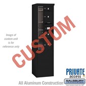 Free-Standing 4C Horizontal Mailbox Unit (Includes 3711S-CBFP Mailbox, 3911S-BLK Enclosure and Master Commercial Locks) - 11 Door High Unit (69 3/8 Inches) - Single Column - Custom Unit - Black - Front Loading - Private Access