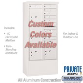 Free-Standing 4C Horizontal (Includes 3716D-10CFP Mailbox, 3916D-CST Enclosure and Master Commercial Locks) - Maximum Height Unit (72 1/8 Inches) - Double Column - 10 MB1 Doors / 2 PL4.5's and 2 PL5's - Custom Color - Front Loading - Private Acce         