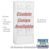Free-Standing 4C Horizontal (Includes 3716D-8PCFP Mailbox, 3916D-C Enclosure & Master Commercial Locks) - Maximum Height Unit (72 1/8") - Double Column - Stand-Alone Parcel Locker - 2 PL3's, 4 PL4's and 2 PL4.5's - Custom - Front Loading - Private Access 